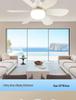 Smart Silent Ceiling Fan Light with E27 Base & 3-Color Dimming