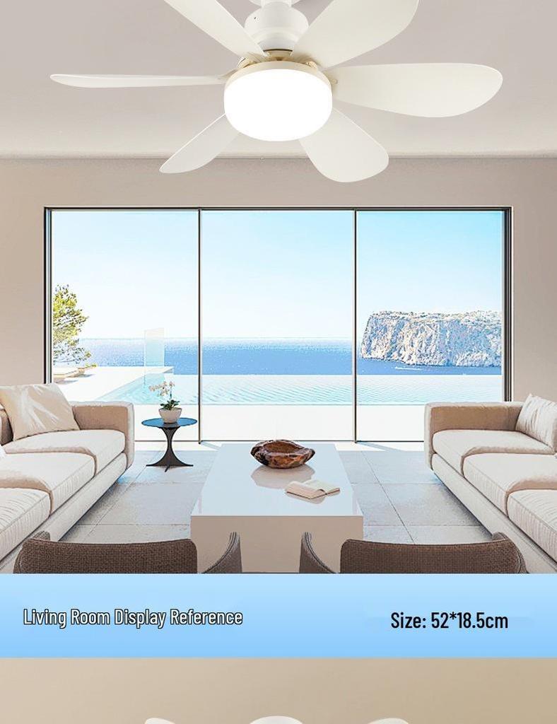 Smart Silent Ceiling Fan Light with E27 Base & 3-Color Dimming