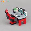 Computertisch und Stuhl Wettbewerbsset, Baustein Minifiguren, Szenenmodell Ausrüstung, Kleinteile Spielzeug