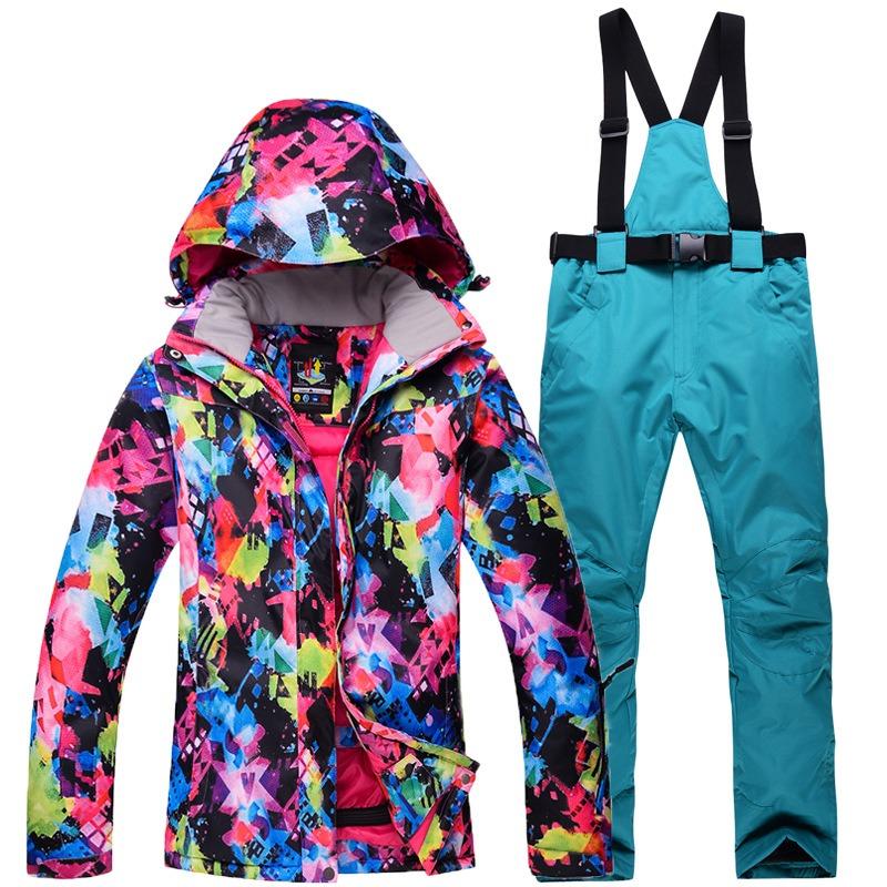 New Ski Suit Women's Snow Township Large Size Set Breathable Heat Storage Warm Single and Double Ski Suit