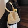 Yogodlns Casual Woven Straw Bag Large Capacity Fashionable Shoulder Beach Vacation Bag for Spring Summer Shopper Handbag Totes