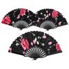 Decorative Folding Fan Plastic Rod Dance Fan Exquisite Flower Handheld Fan  Hanfu Accessories