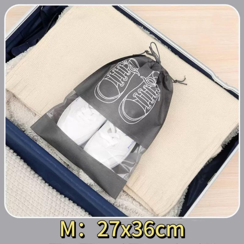 Shoe Storage Bag with Thickened Non-woven Fabric Strap Mouth Large Capacity Travel Waterproof Shoe Bag Moistureproof 1pcs