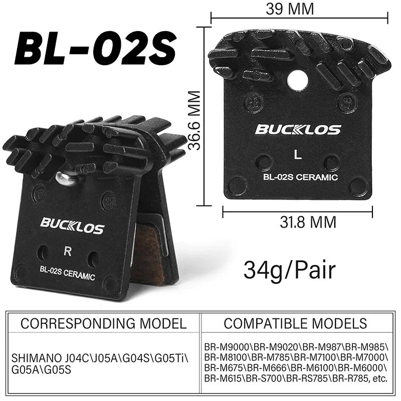 BUCKLOS Ceramic Bike Brake Pad Road Bicycle Hydraulic Disc Brakes Pads MTB Brake Pad for Shimano L05A J04C J05A H03A N03A NUTT