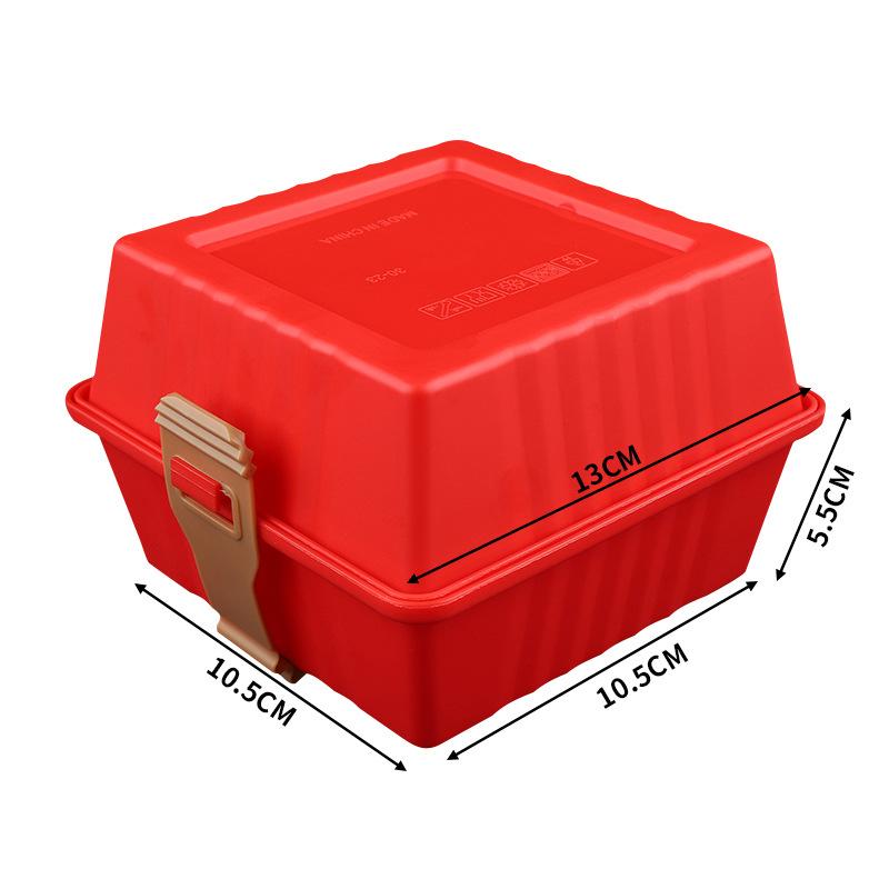 

Премиальные ланч-боксы с прочным ремешком для удобного захвата. Контейнеры для сэндвичей и бургеров для праздничных пикников. Кухонный ящик для хранения. красный