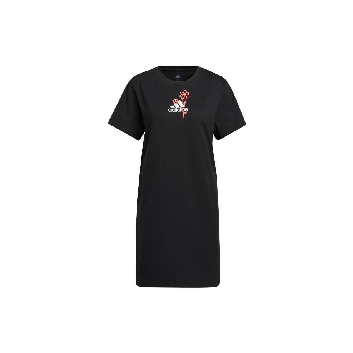 (WMNS) adidas Fun Sport Graphic Sportswear T-Shirt Dress Asia Sizing Black White Women s H57414 S