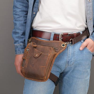 Vintage PU-Leder Hüfttasche Drop-Leg-Tasche Herren Damen Wasserdicht Motorrad Hüftgürtel Oberschenkel-Tasche Outdoor Fahrrad Handy Umhängetasche