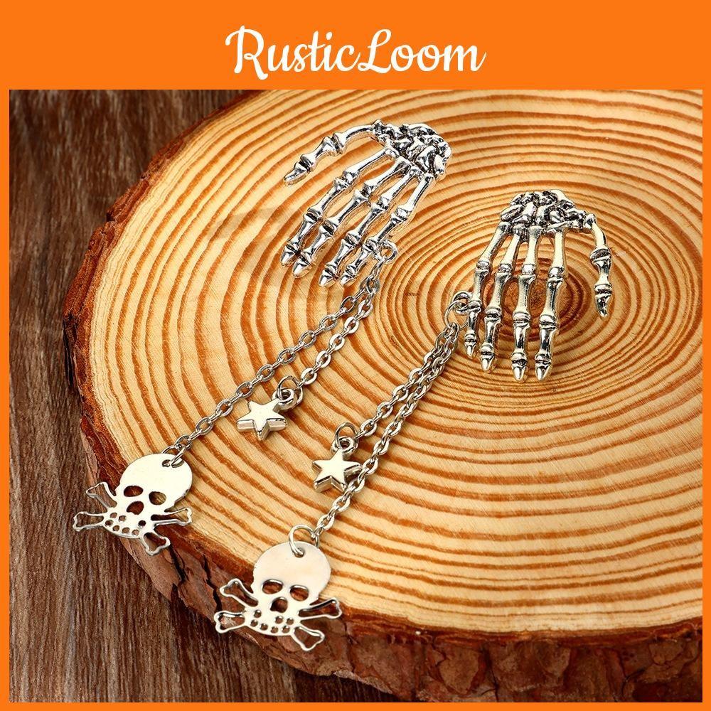 Skull Punk Gothic Ear Jewelry With Alloy Material For Wear Festival