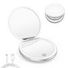 LED Compact Mirror with Lights 1X/3X Magnification Pocket Mirror with Rechargeable Travel Portable Handheld Mirror for Gifts