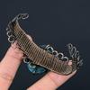 Neon Blue Apatite Pure Copper Wire Wrapped Handmade Jewelry Bangle Bracelet Adjustable For Gift