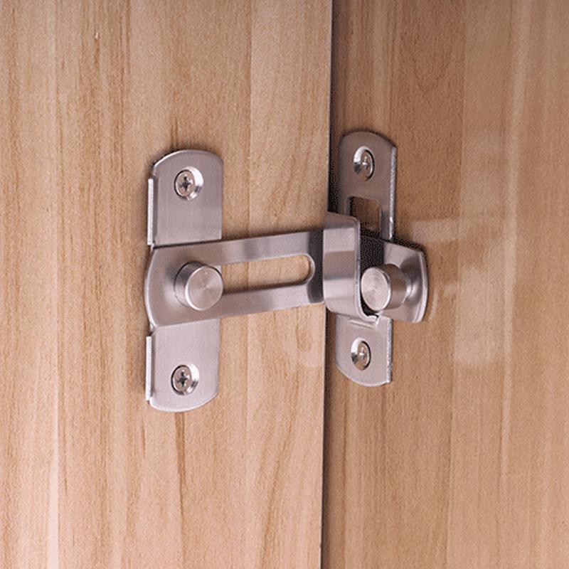 Popular 90 Degree Hasp Latches Stainless Steel Sliding Door Chain Locks Security Tools Hardware For Window Cabinet Hotel