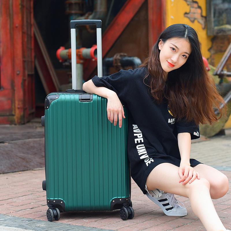 Unisex Fashion Suitcase with Combination Lock and Wheels - Cabin-Size Trolley Case for Students