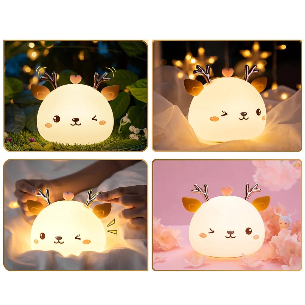 Silicone Deer LED RGB Night Lamp