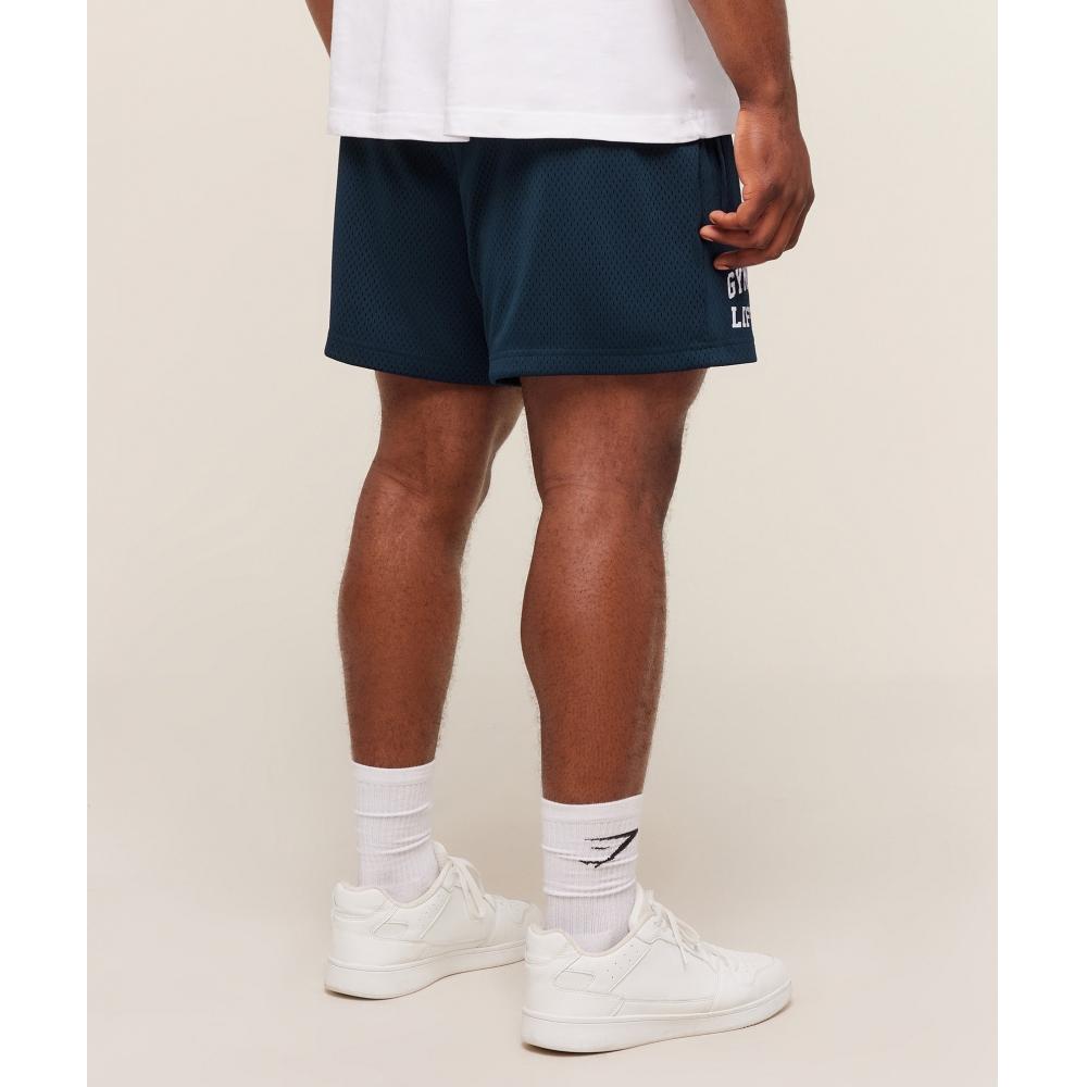 Gymshark Lifting Mesh 5 Shorts Navy A4b7v Ub9p