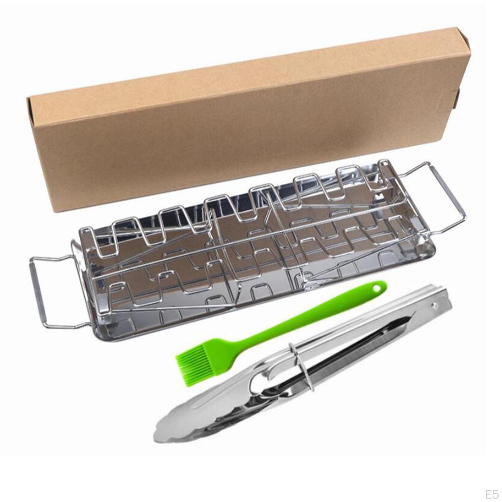 Grill Rack Drip Smoker Oven Roaster BBQ Accessory for Outdoor Backyard Camping Picnic Barbecue