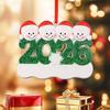 Yousheng 2026 Christmas Family Ornament Santa Hat Snowman DIY Family Name Xmas Tree Hanging Decoration Holiday Gift