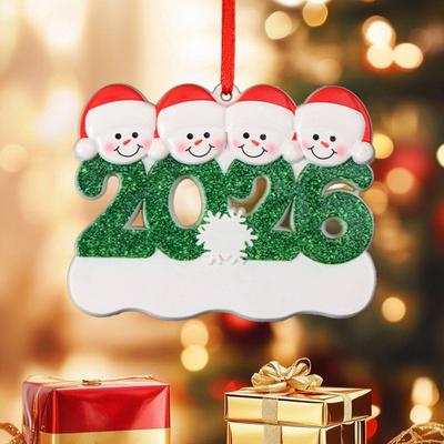2026 Weihnachten Familienornament Weihnachtsmannmütze Schneemann DIY Familienname Weihnachtsbaum Hängedekoration Weihnachtsgeschenk
