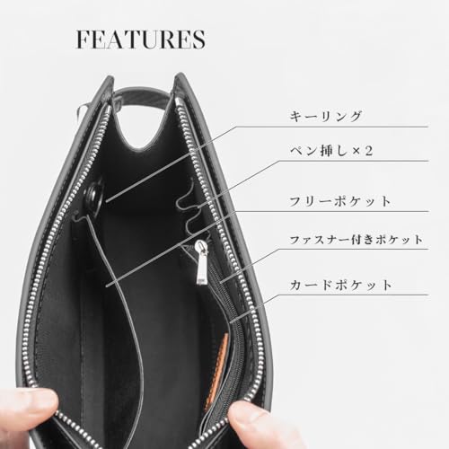 Dom Teporna Herren Clutch Tasche mit großer Öffnung und YKK Reißverschluss, Perfekt für Business, Hochzeiten, Beerdigungen und andere Anlässe, Hergestellt aus Saffiano Leder in