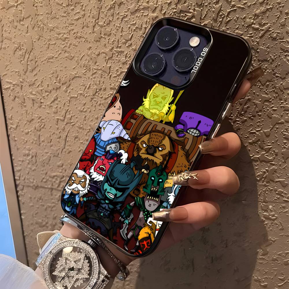 

D-Dota 2 Крутий ігровий чохол для телефону для iPhone 17,16,15,14,13,12,11,Pro,XS,Max,Plus,Mini,SE4,E Чорний матовий ударостійкий чохол iPhoneX