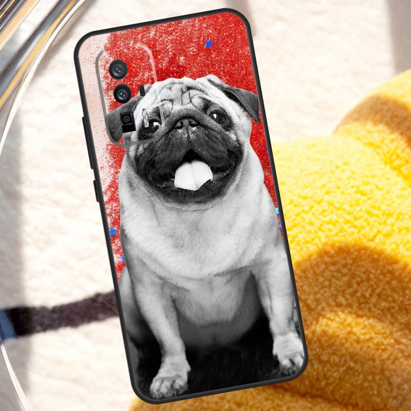 SŁODKI Piesek Mops Etui Dla POCO X3 X4 X5 X6 Pro M5s M6 F3 F5 Xiaomi 14 13 Ultra 12 Lite 11T 12T 13T Pro Pokrowiec