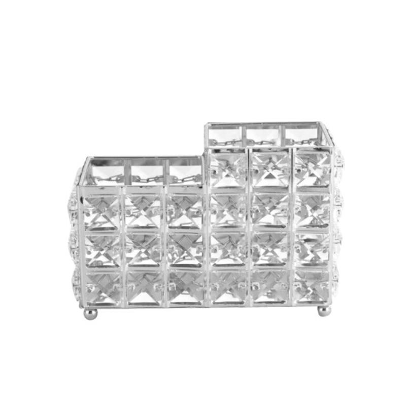 Jewelry Box Crystal Cosmetic Brush Desk Brush Holder Makeup Tools Storage Organizer | Makeup Organizers
