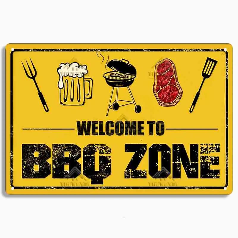 Retro DAD'S BBQ Metal Tin Signs, Decorative Plaque, Wall Decor for Barbecue, Bar, Pub, Kitchen, Party Zone, Vintage Metal Plate