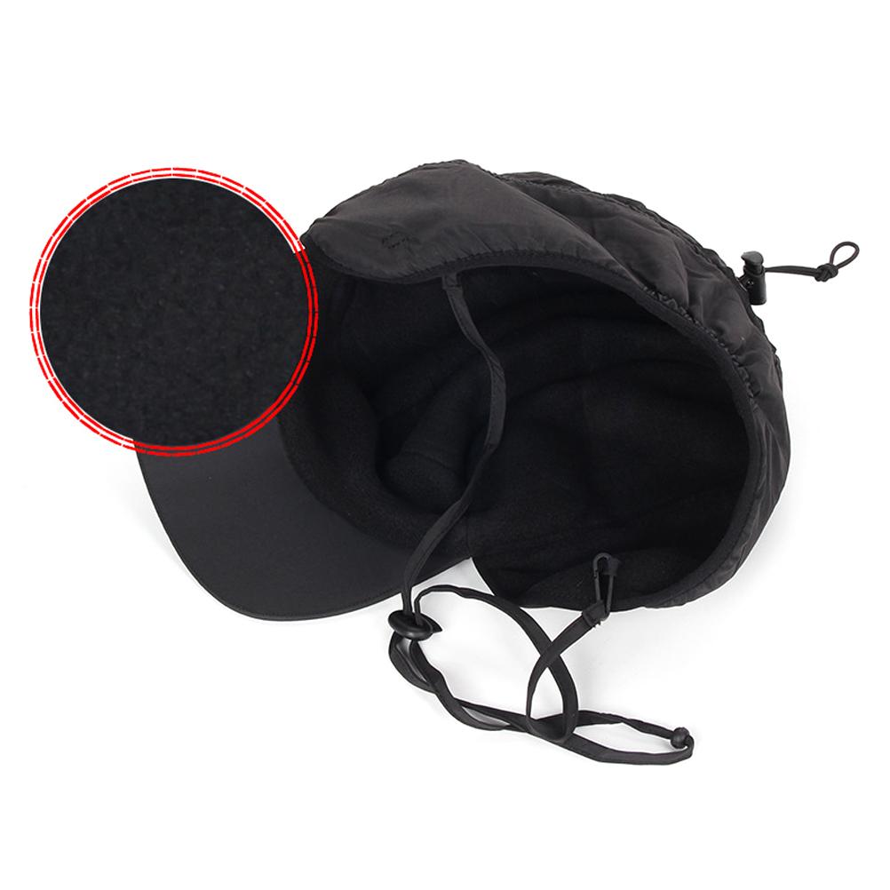 Men"s Winter Hat Waterproof Fleece Warm Earflaps Hat with Windproof Rope Adjustable Baseball