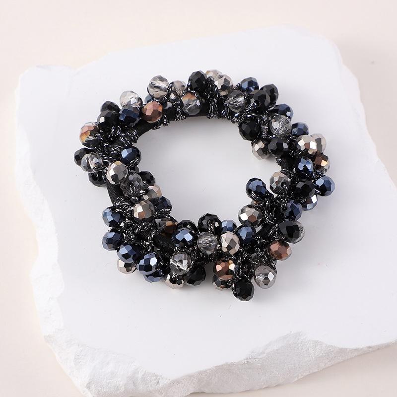 Shiny Crystal Woven Hair Band High Ponytail Elegant Hair Rope Rubber Band Chic Hair Ties Hair Accessoires Elastic Hair Bands