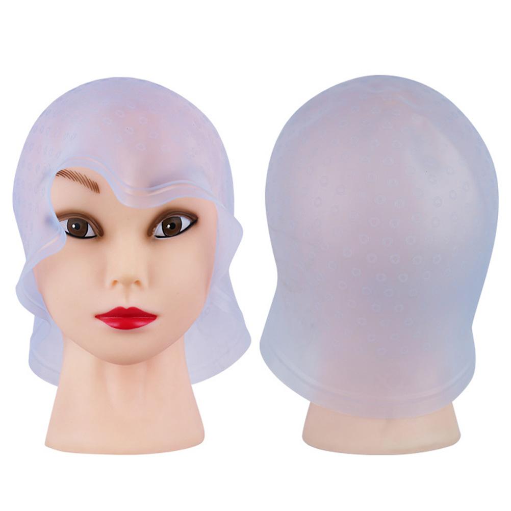Silicone Highlighting Hair Coloring Hat with Metal Hooks Highlighting Dye