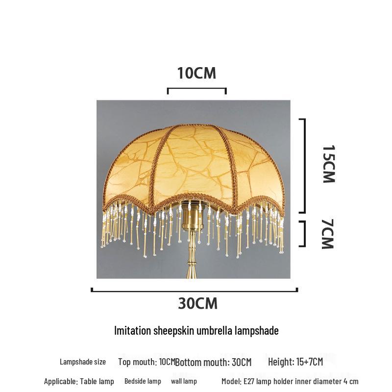 Retro Style Table Lamp with E27 Holder and Lampshade for Bedroom or Bedside