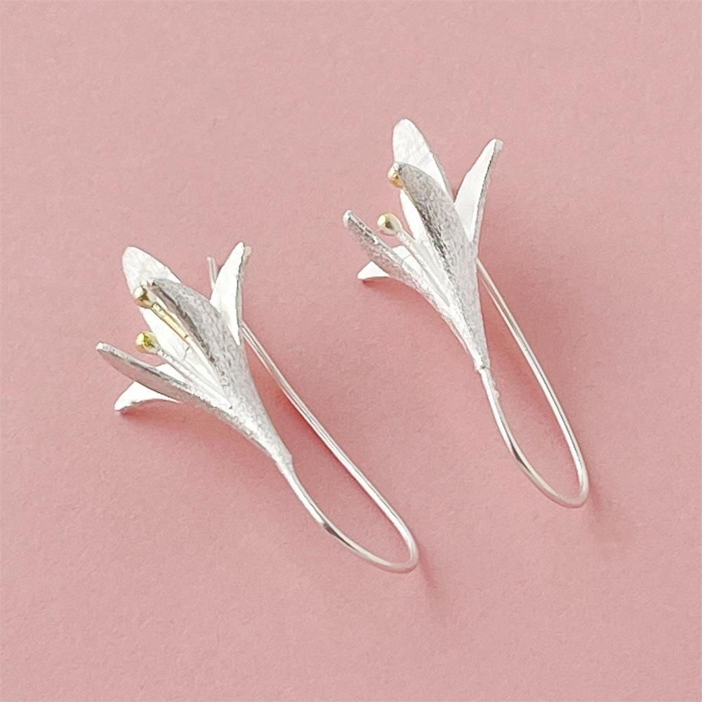 925 Sterling Silver Fashion Light Luxury Lily Earrings Birthday Party Anniversary Gift