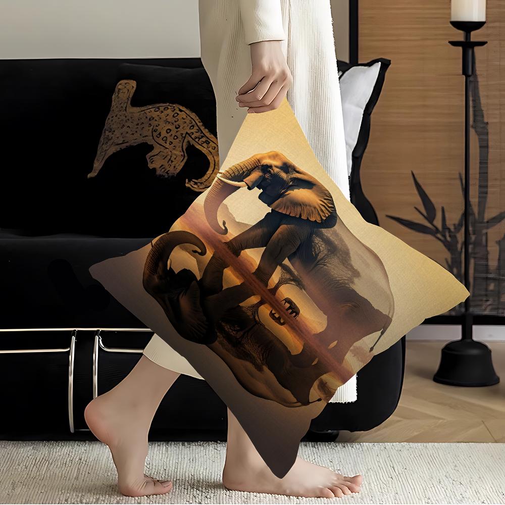 Abstract Elephant Sunset Animal Art Pillowcases Home Bedding Decorative Pillow Cover Wedding Super Soft Pillow Case