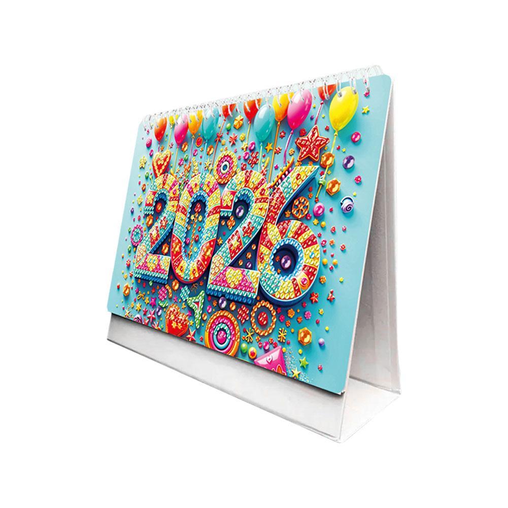2026 DIY Diamond Painting Calendar Art Desk Calendar Irregular Diamond Painting Crafts Home Office Desktop Calendar Decoration