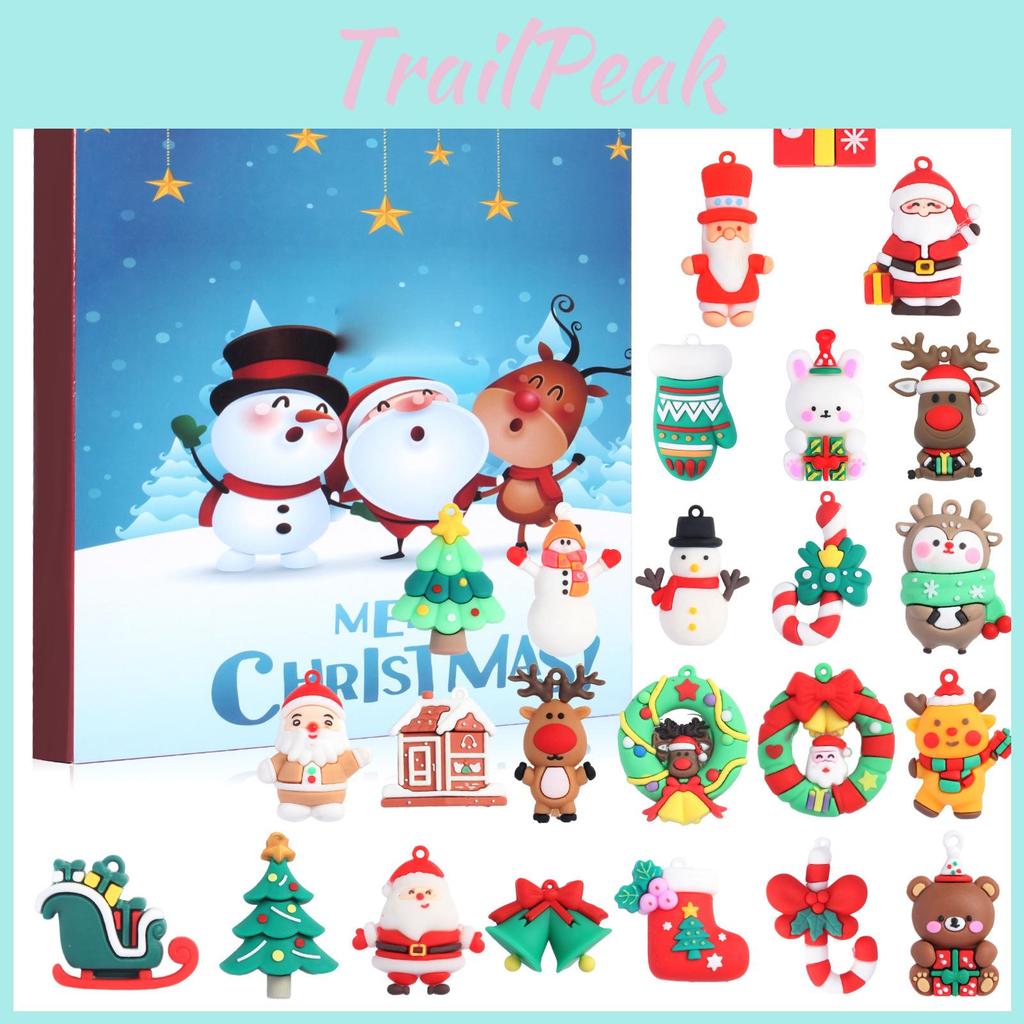 Santa Claus Christmas Advent Calendar Pvc 3d Iconic Figures For Holiday Party Decor And Gifts