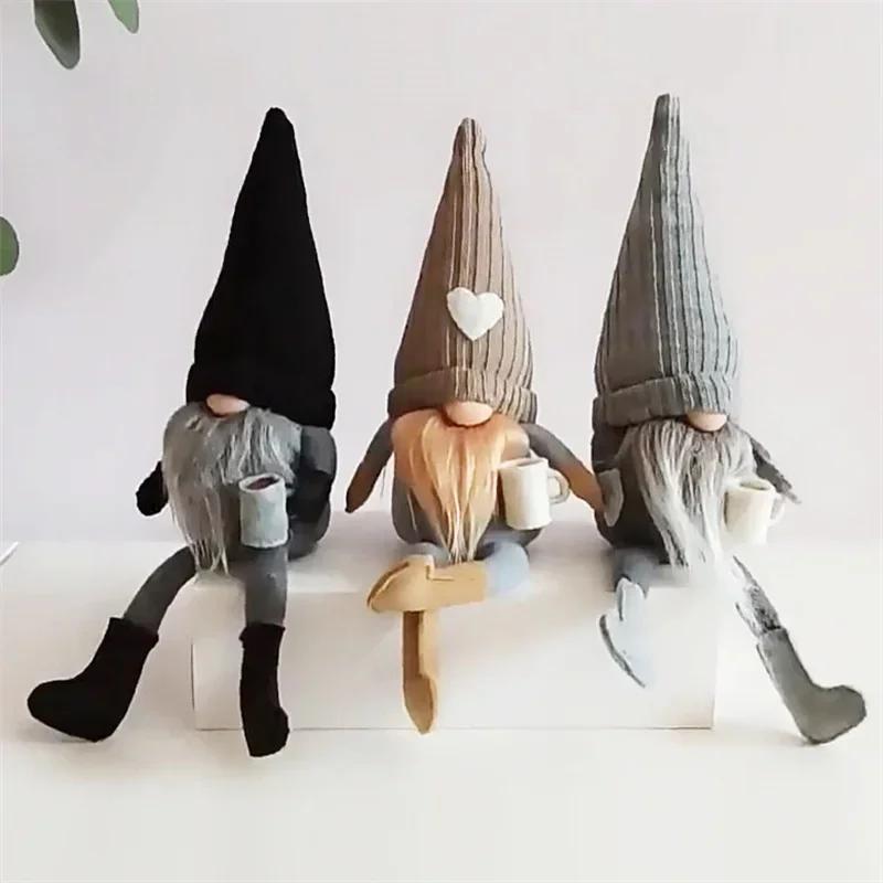 Faceless Doll Christmas Knitting Plush Dwarf Boy Girl Doll Gift Table Xmas New Year Long Legs Store Family Desktop Decoration