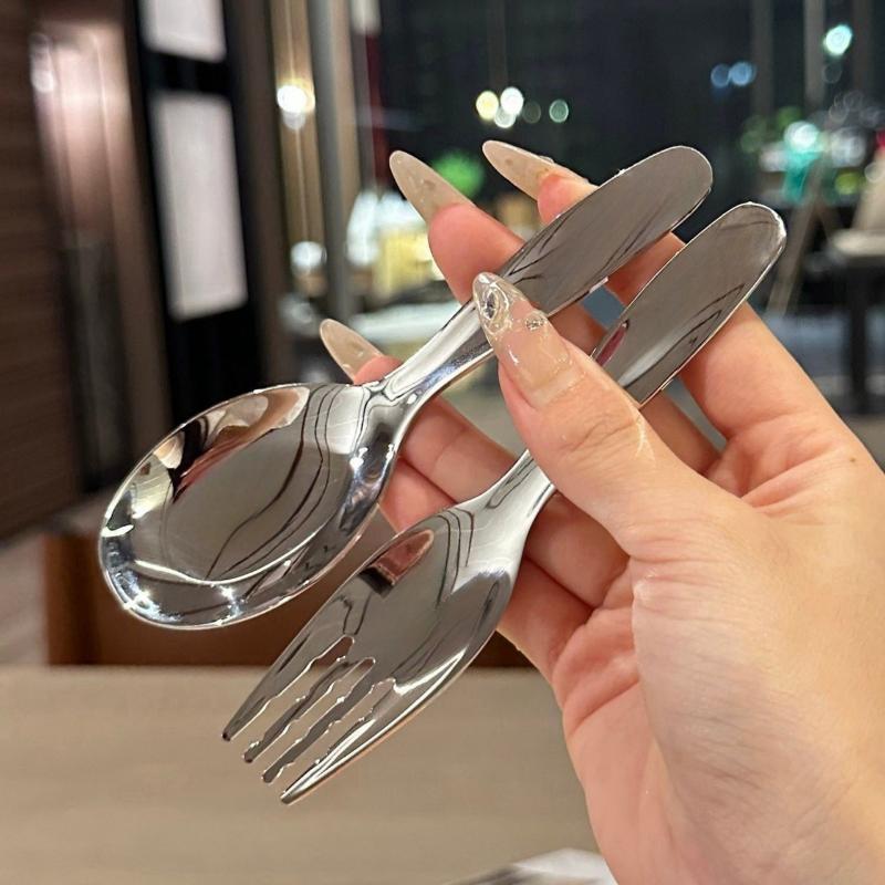 2 Pcs/Set Children Spoon Forks Box Kids Stainless Steel Kids Cutlery Portable Baby Feeding Utensils Baby Spoons Baby Tableware Set