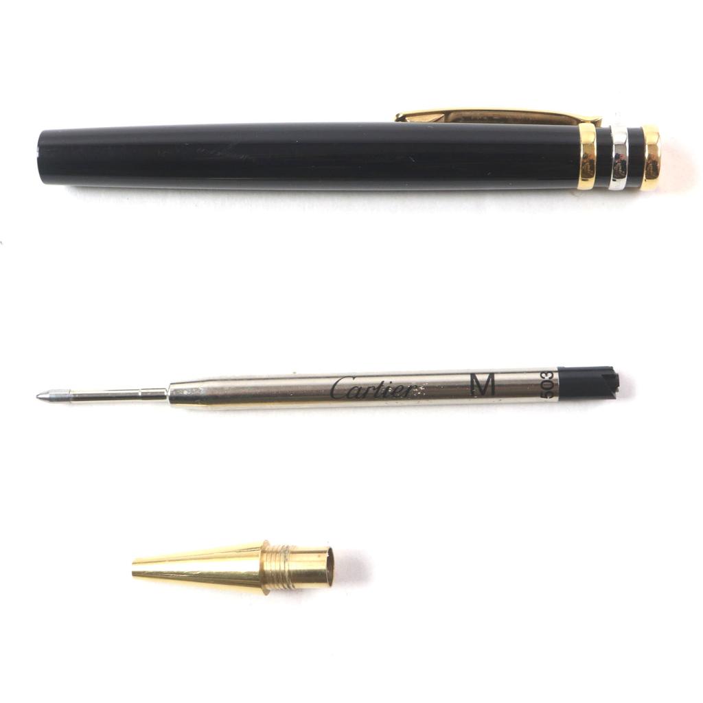 Very Good Cartier Ballpoint pen Trinity Engraved logo twist fastening black mens Used