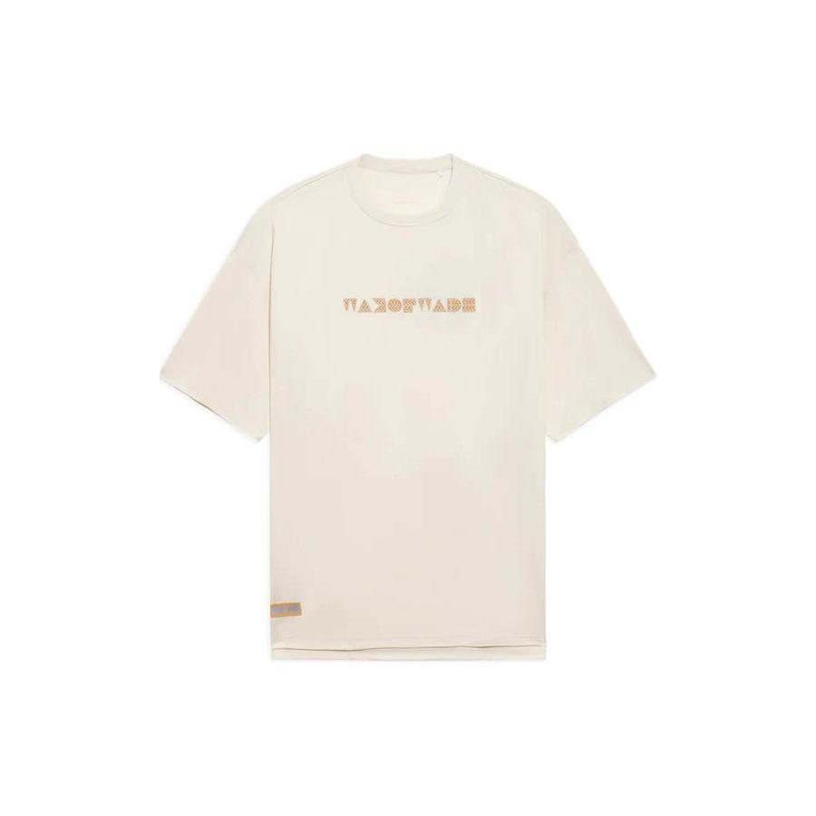 Li Ning Wade Collection T Shirts Unisex Apricot Crew Neck Moderate Straight Fit AHSS429-4