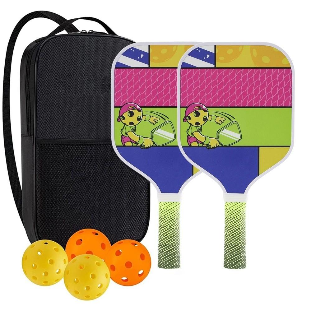 Cartoon Kid's Pickleball Set Portable Pickleball Game Set  Outdoor Sports