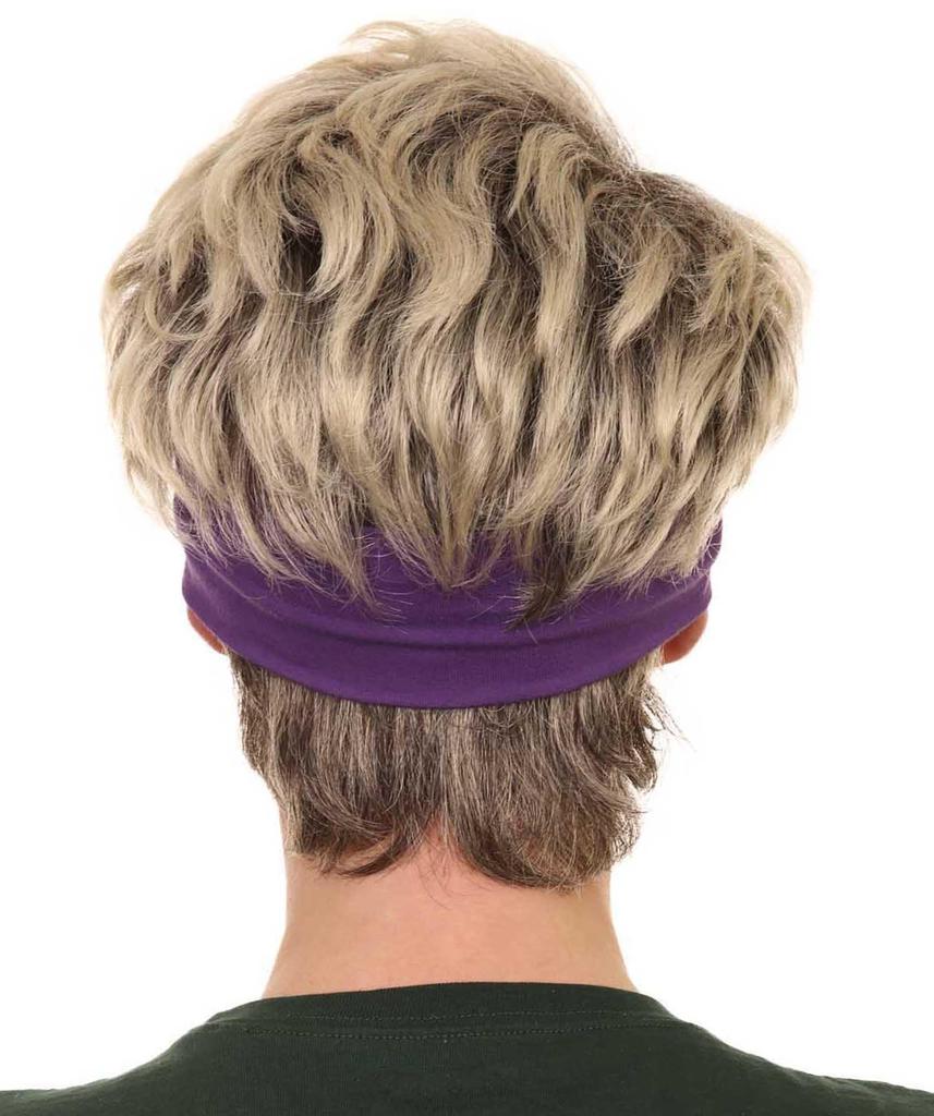 Wigs2you H-5628 Premium Adult Men's Kung Fu Cobra Hero Wig with Headband, Soft Synthetic Hair, Perfect for Halloween and Parties