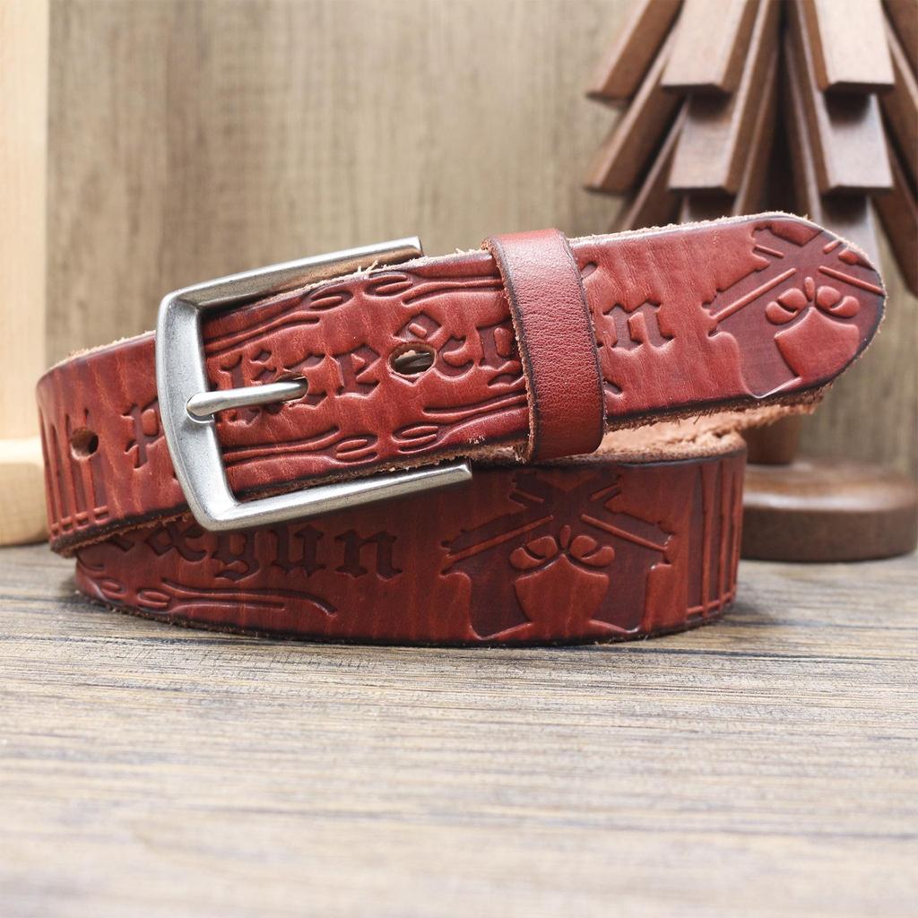 Men's Premium Retro Embossed Genuine Leather Belt