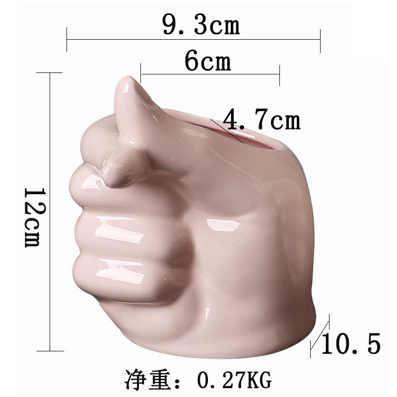 Creative Hand Candle Cup Ceramic Candle Empty Cup Soybean Wax Container Aromatherapy Candlestick Decorative Ornament pink heart hands (aromatherapy-free