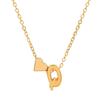 European & American Alphabet Love Heart Pendant Necklace – Versatile Peach Heart Clavicle Chain