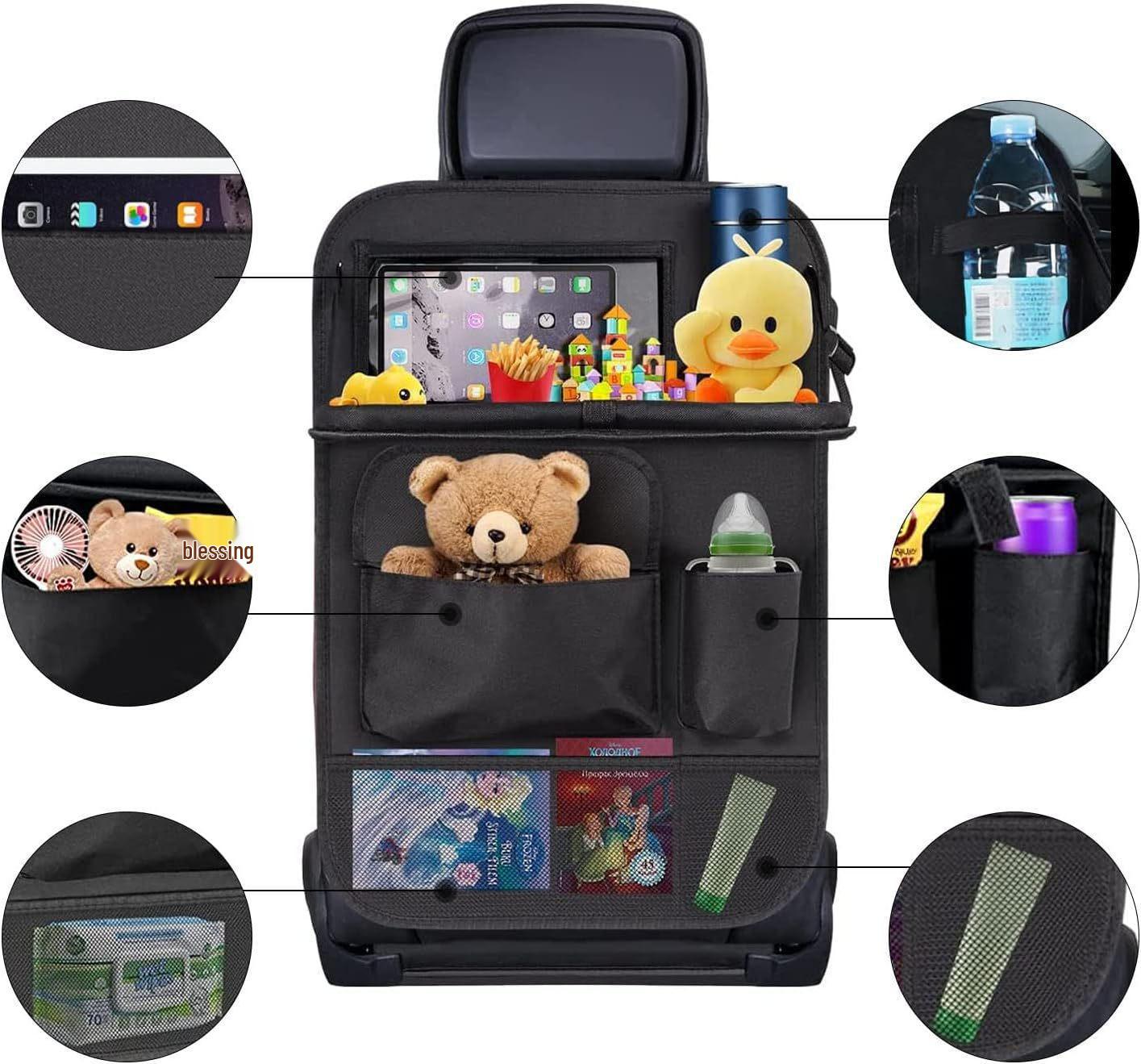 

Трансграничный органайзер на спинку сиденья автомобиля с сетчатым карманом и сумкой для хранения столика 42x62 cm