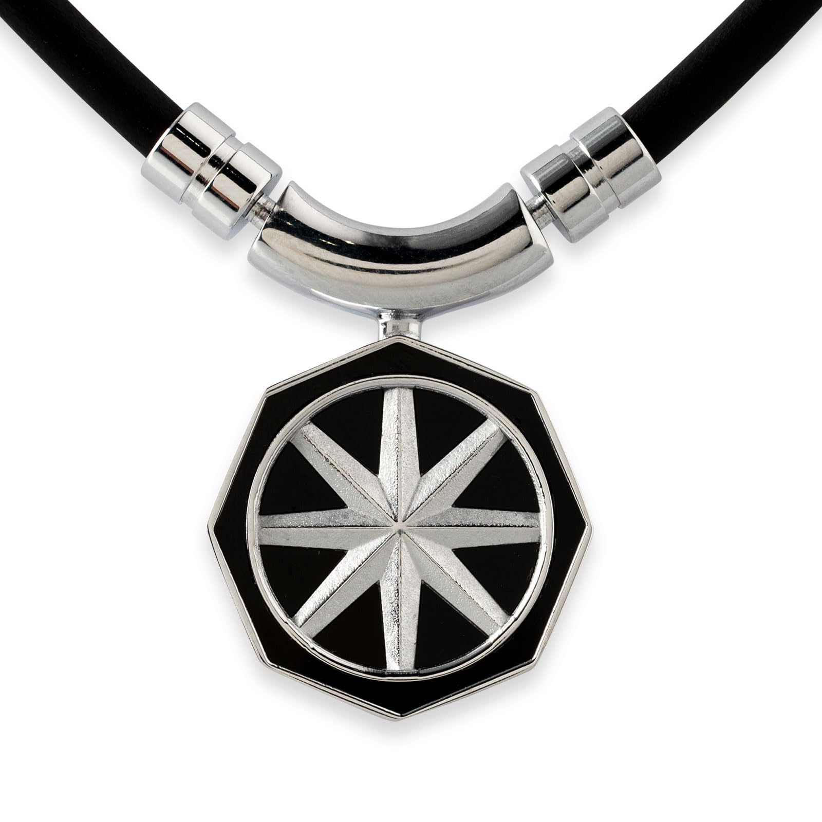 

BANDEL Healthcare Necklace Earth Octagon, Limited Edition Magnetic Necklace (47cm, Black x Silver)