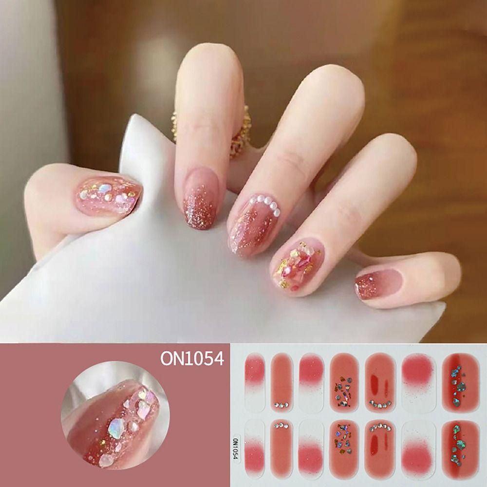 Floristic Nail Patch Semi Cured Gel Nail Polish Strips Gel Nail Stickers  DIY NAil Art Making