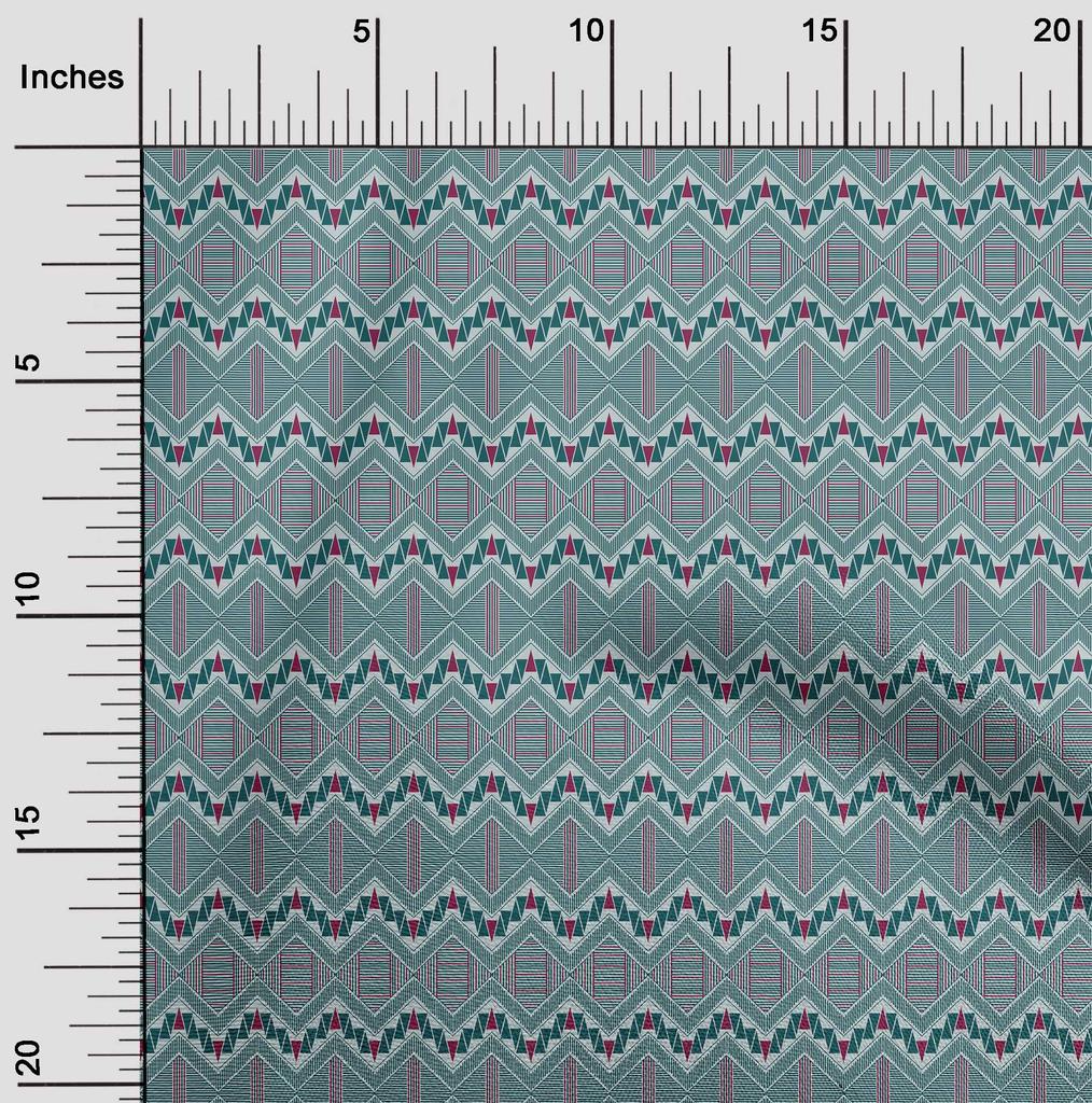 oneOone Cotton Flex Fabric Chevron & Triangle Geometric A  Printed Craft Fabric BTY 40 Inch