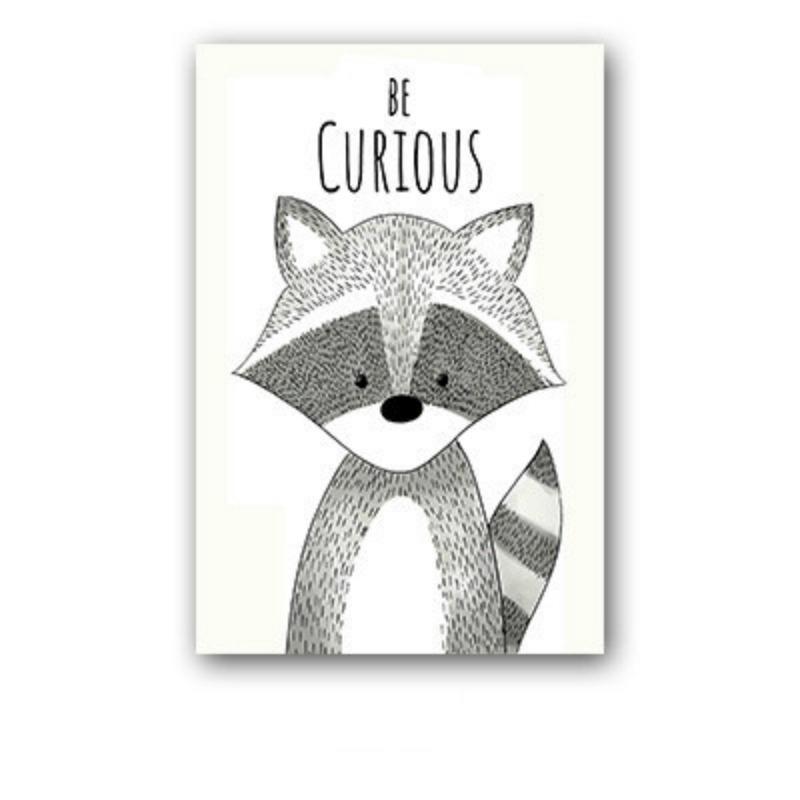 Cute Cartoon Animal  Picture Be Brave Be Strong Children's Room Kindergarten  Canvas Painting Wall Art Kids Nursery Decorative