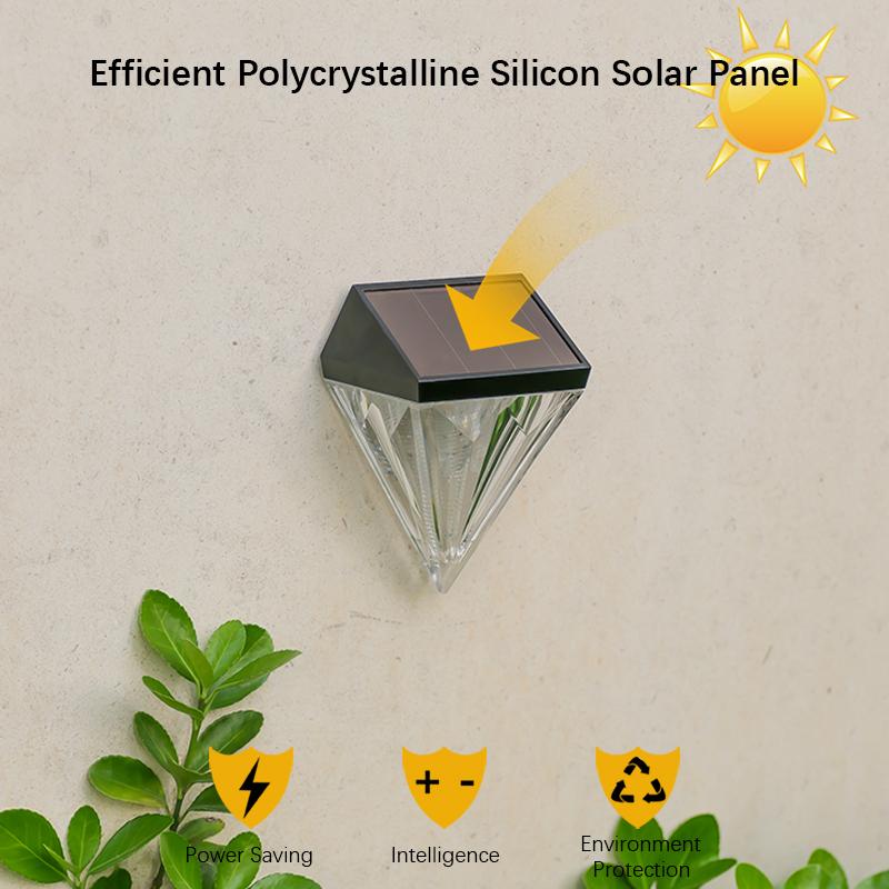 Solar Wall Lamp LED Outdoor Landscape Lighting Waterproof Security Light for Garden Courtyard Fence Pathway Yard Decoration