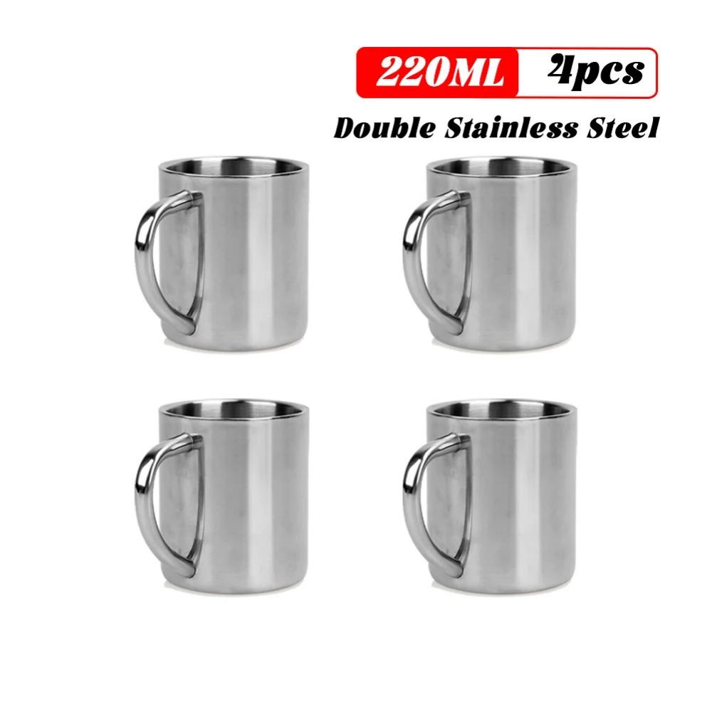 Stainless Steel Mug Coffee Cup Camping Mug Metal Coffee Tea Cup Mug Portable Milk Tea Cup Tumbler Water Mug Outdoor Drinking Cup